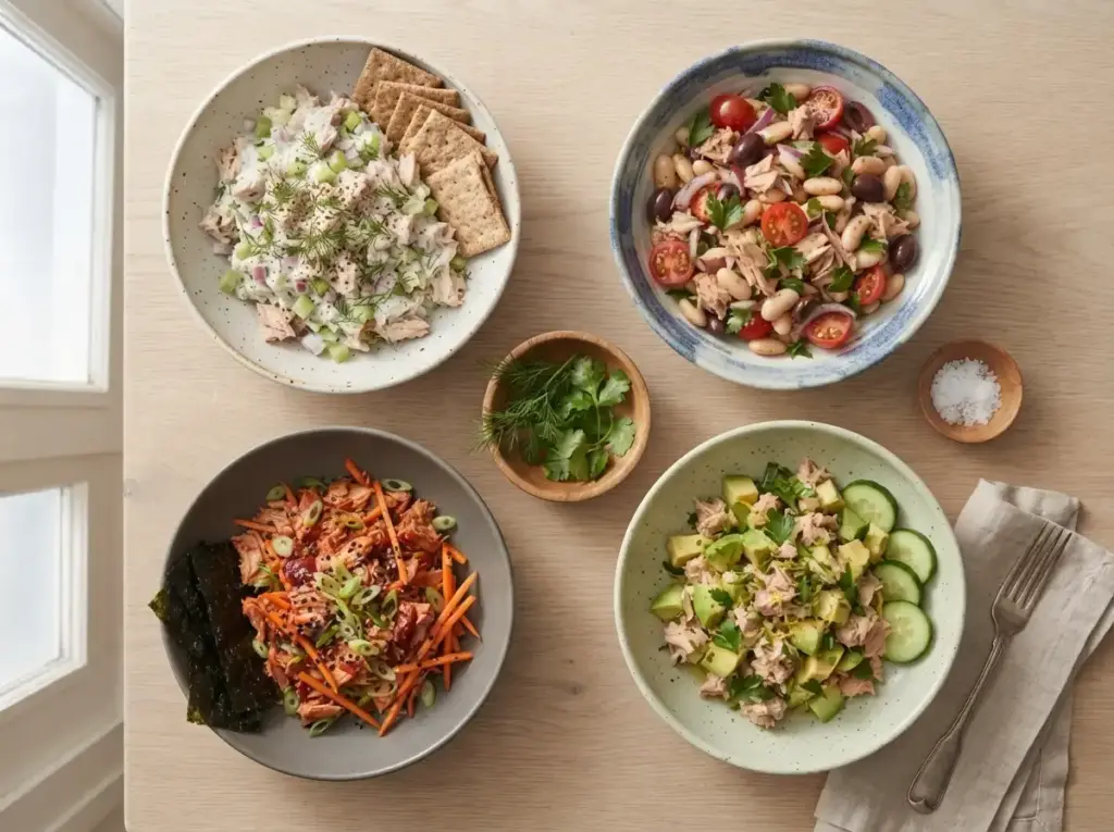 Variety of tuna salads from the collection